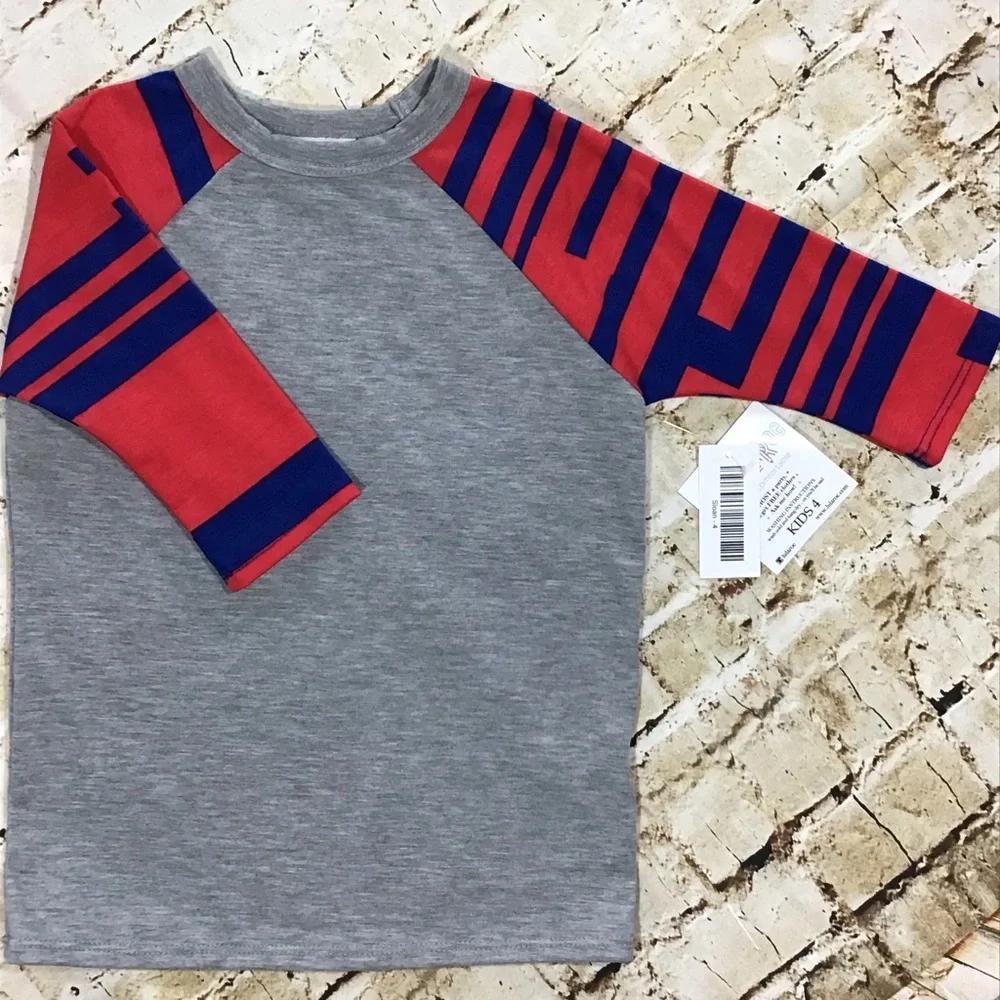 New With Tags! Unisex LuLaRoe Sloan 3/4 Sleeves Raglan Top Size 4 - Picture 3 of 7
